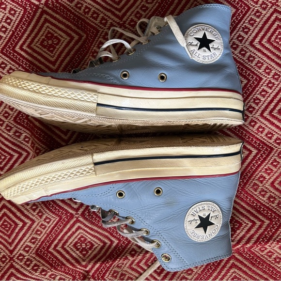 Converse Blue Floral High-Top Sneakers Size 8.5 - Picture 3 of 10